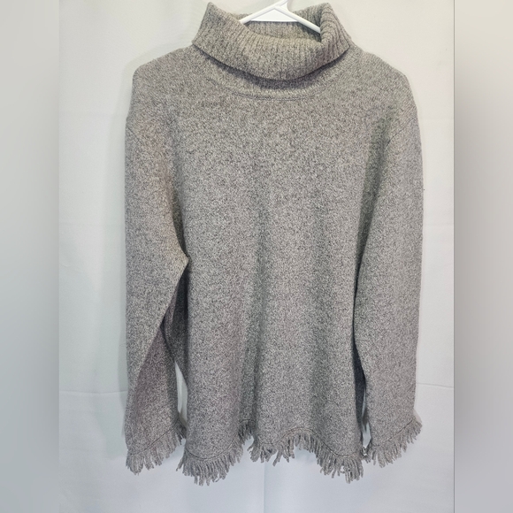 Rafaella Taupe 100% Lambswool Turtleneck Sweater - Picture 1 of 4